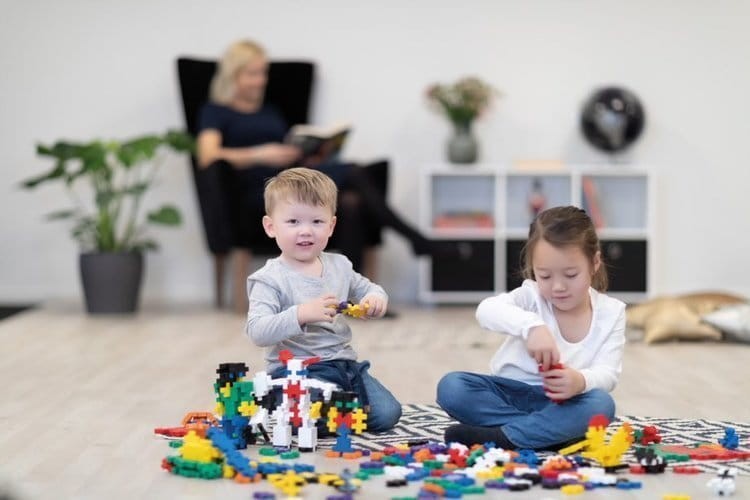 klocki konstrukcyjne plus-plus MIDI 60 el BASIC + płytka Learn to build 6