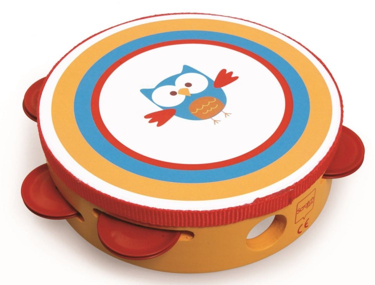 Drewniany TAMBURYN Sówka Lou II Scratch