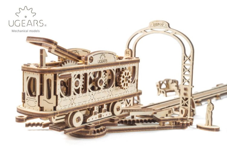 Linia tramwajowa model mechaniczny do składania 284 el. Ugears 4