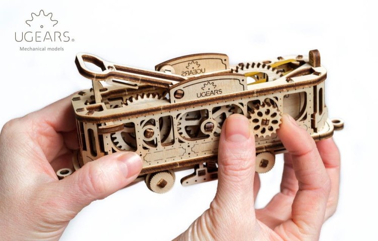 Linia tramwajowa model mechaniczny do składania 284 el. Ugears 5