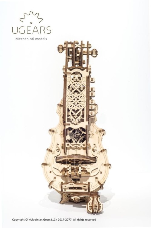 Lira korbowa grający model mechaniczny do składania 292 el. Ugears 8