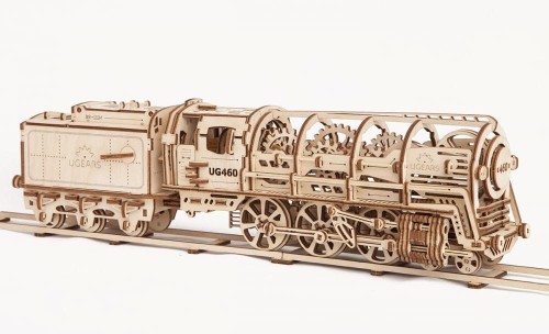 Lokomotywa UG 460 z tenderem model mechaniczny do składania 443 el. Ugears