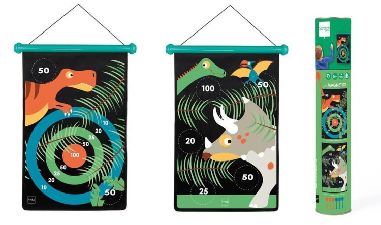 magnetyczne dwustronne rzutki dart  Scratch - T-rex i przyjaciele
