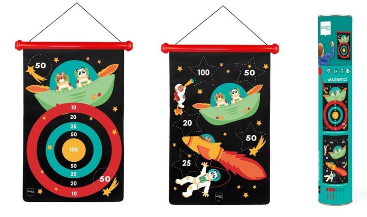 magnetyczne dwustronne rzutki dart  Scratch - astronauci