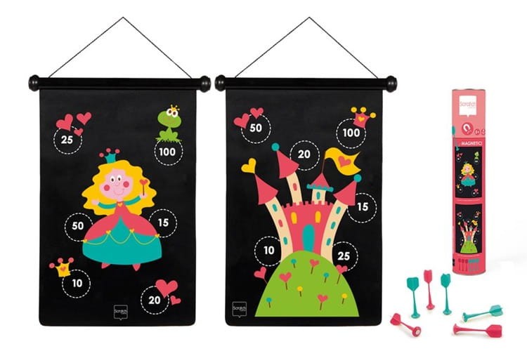 magnetyczne dwustronne rzutki dart  Scratch - księżniczka