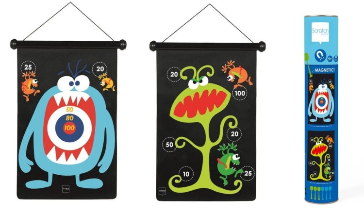 magnetyczne dwustronne rzutki dart  Scratch - potwory