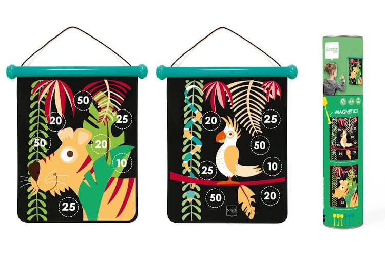 Magnetyczne dwustronne rzutki - dart rozmiar M - Scratch - Dżungla