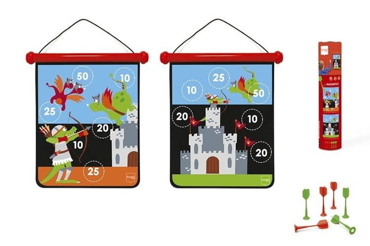 Magnetyczne dwustronne rzutki - dart rozmiar M - Scratch - Rycerz i zamek