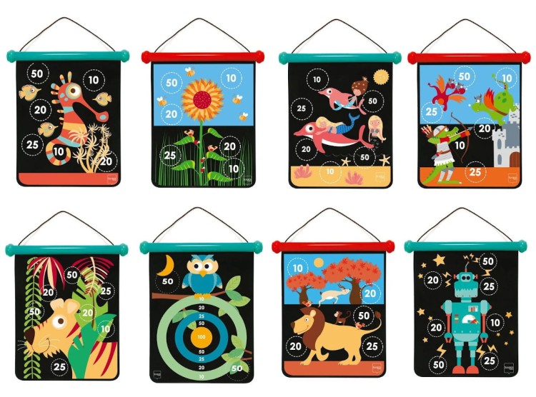 Magnetyczne dwustronne rzutki - dart rozmiar M - Scratch - wzory