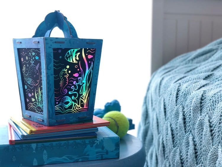 Zestaw artystyczny Lampion zdrapka Box candiy - niebieski Ocean 6