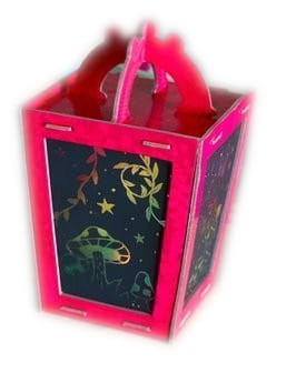 Zestaw artystyczny Lampion zdrapka Box candiy - różowy bajkowy 8