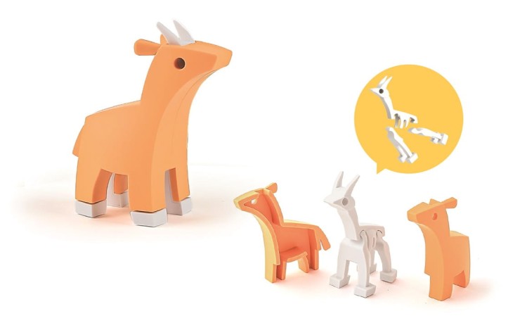 Antylopa - układanka magnetyczna 3D z książeczką - Halftoys 2