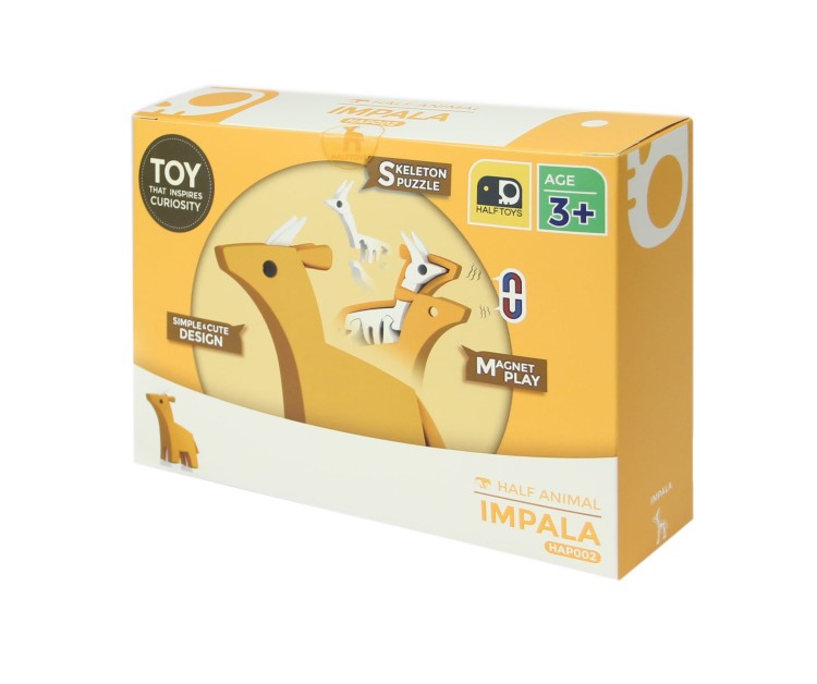 Antylopa - układanka magnetyczna 3D z książeczką - Halftoys