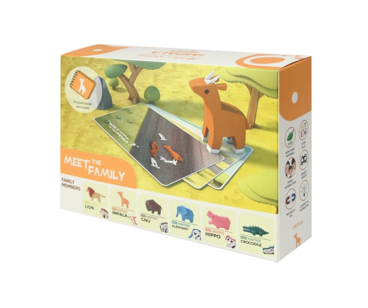 Antylopa - układanka magnetyczna 3D z książeczką - Halftoys 3