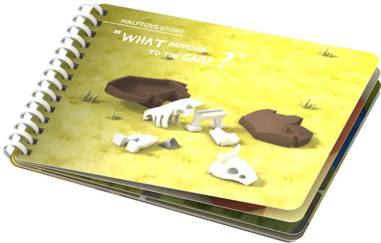 Gnu - układanka magnetyczna 3D z książeczką - Halftoys 2