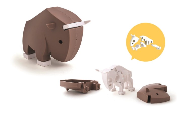 Gnu - układanka magnetyczna 3D z książeczką - Halftoys 1