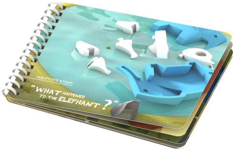 Słoń - układanka magnetyczna 3D z książeczką - Halftoys 4