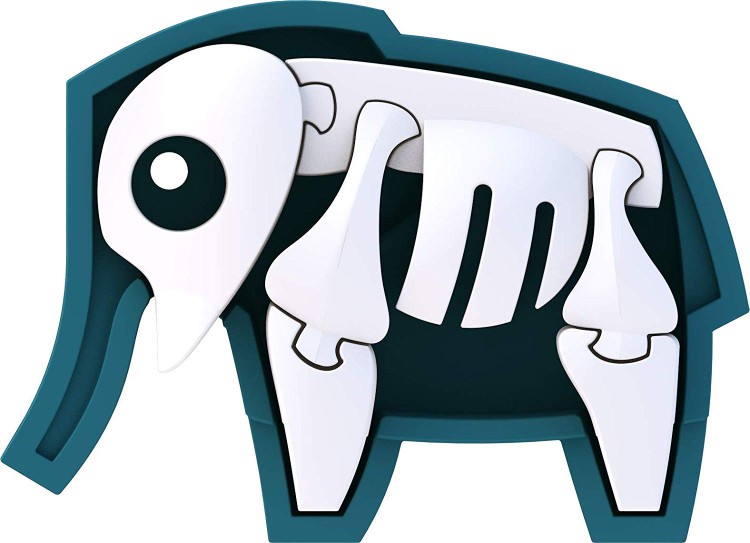 Słoń - układanka magnetyczna 3D z książeczką - Halftoys 5