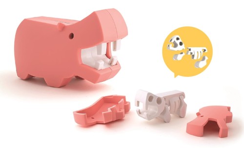 Hipopotam - układanka magnetyczna 3D z książeczką - Halftoys 1