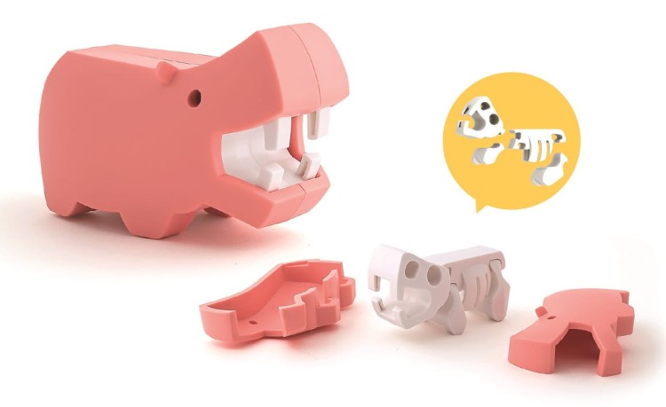 Hipopotam - układanka magnetyczna 3D z książeczką - Halftoys 1