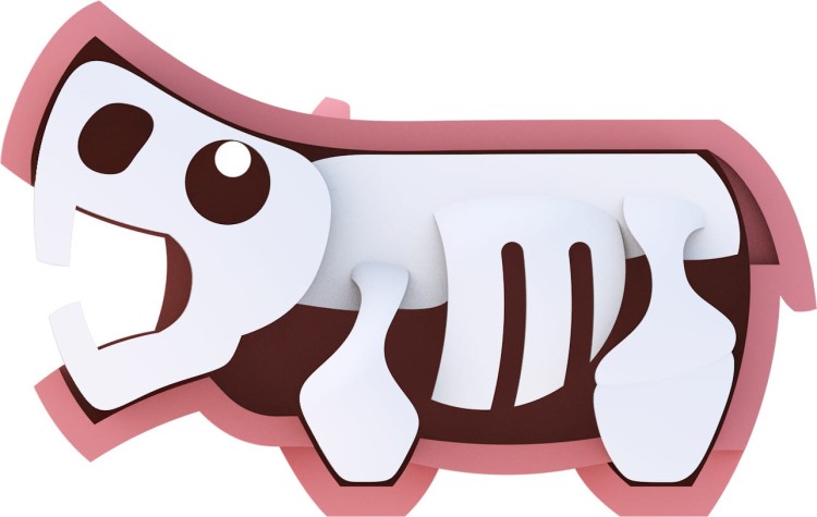 Hipopotam - układanka magnetyczna 3D z książeczką - Halftoys 4