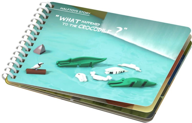 Krokodyl - układanka magnetyczna 3D z książeczką - Halftoys 3