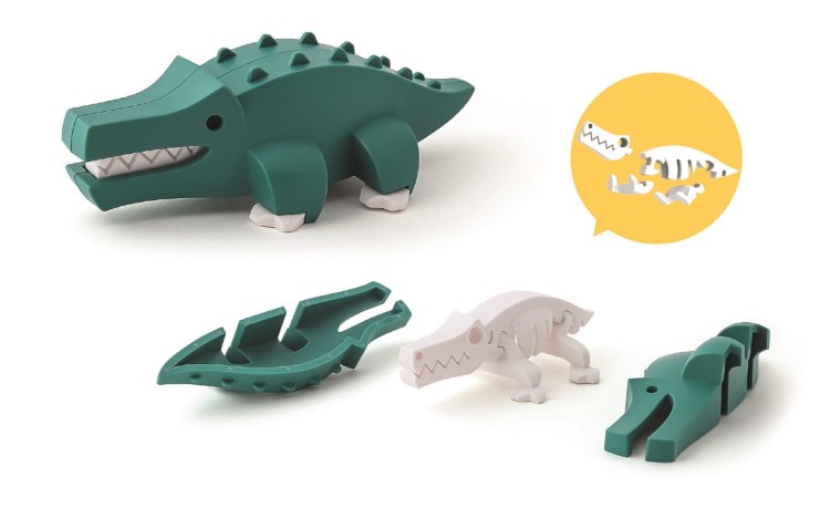 Krokodyl - układanka magnetyczna 3D z książeczką - Halftoys 1