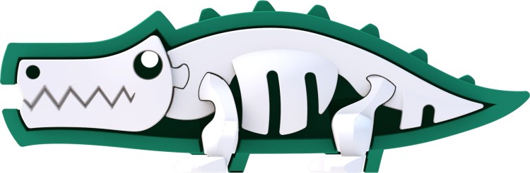 Krokodyl - układanka magnetyczna 3D z książeczką - Halftoys 4