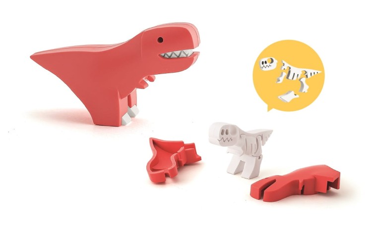 T-Rex - układanka magnetyczna 3D z książeczką - dinozaur Halftoys
