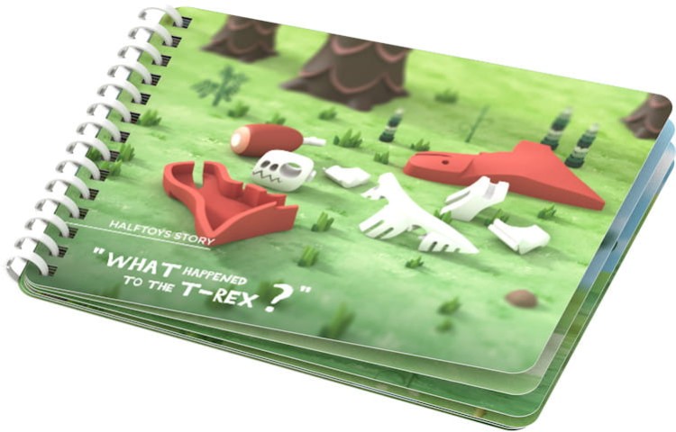 T-Rex - układanka magnetyczna 3D z książeczką - dinozaur Halftoys 1