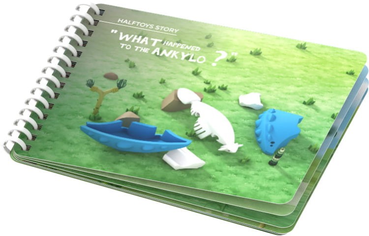 Ankylozaur - układanka magnetyczna 3D z książeczką - dinozaur Halftoys 2