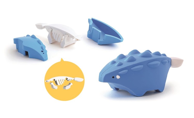 Ankylozaur - układanka magnetyczna 3D z książeczką - dinozaur Halftoys