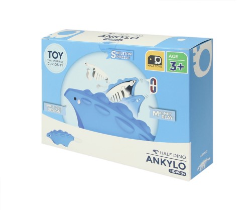 Ankylozaur - układanka magnetyczna 3D z książeczką - dinozaur Halftoys 1