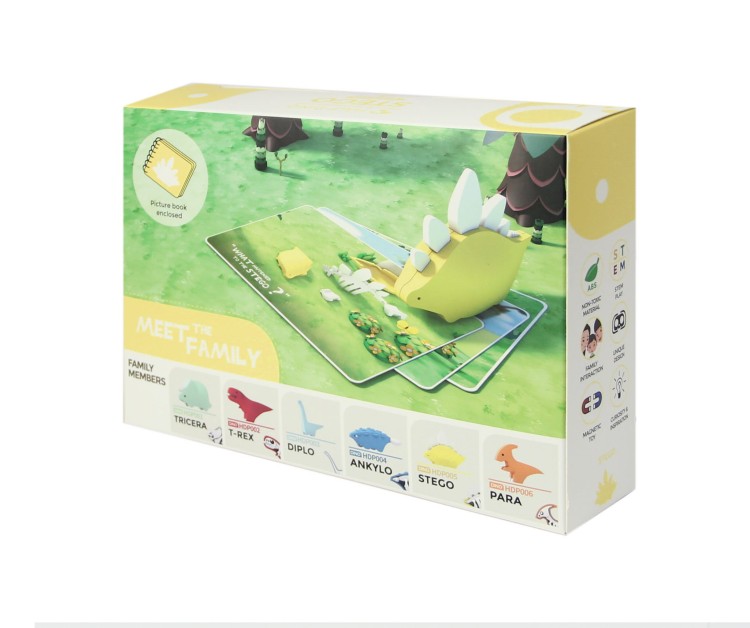 Stegozaur - układanka magnetyczna 3D z książeczką - dinozaur Halftoys 4