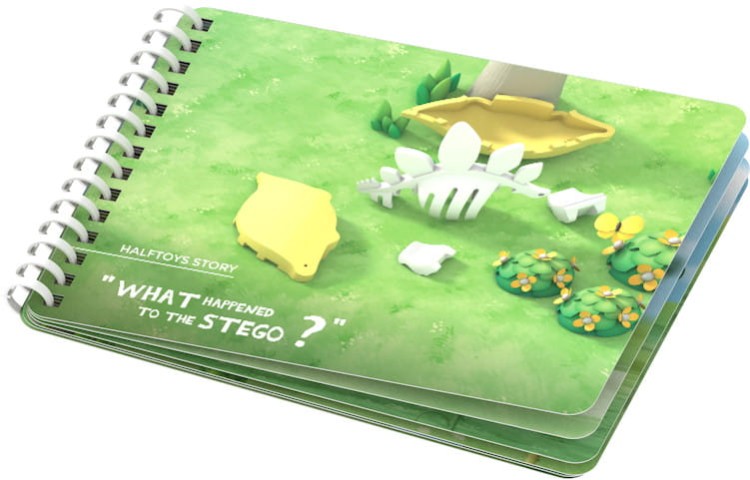 Stegozaur - układanka magnetyczna 3D z książeczką - dinozaur Halftoys 2
