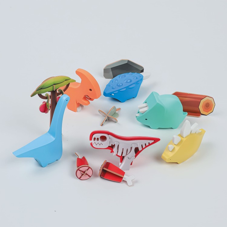 Stegozaur - układanka magnetyczna 3D z książeczką - dinozaur Halftoys 5