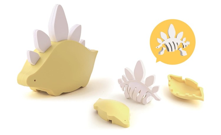 Stegozaur - układanka magnetyczna 3D z książeczką - dinozaur Halftoys