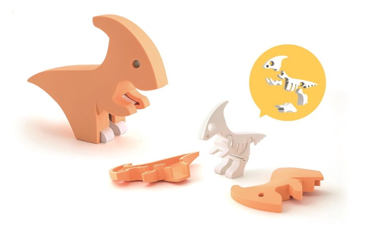 Parazaurolof - układanka magnetyczna 3D z książeczką - dinozaur Halftoys