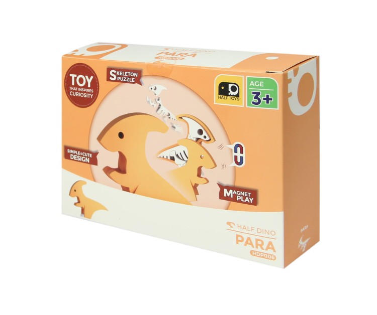 Parazaurolof - układanka magnetyczna 3D z książeczką - dinozaur Halftoys 1
