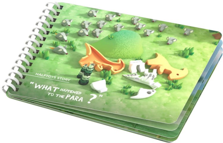 Parazaurolof - układanka magnetyczna 3D z książeczką - dinozaur Halftoys 2