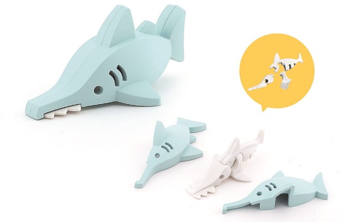 Ryba Piła - układanka magnetyczna 3D z książeczką Half Ocean Halftoys