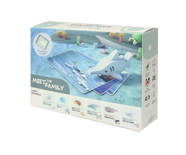 Ryba Piła - układanka magnetyczna 3D z książeczką Half Ocean Halftoys 3