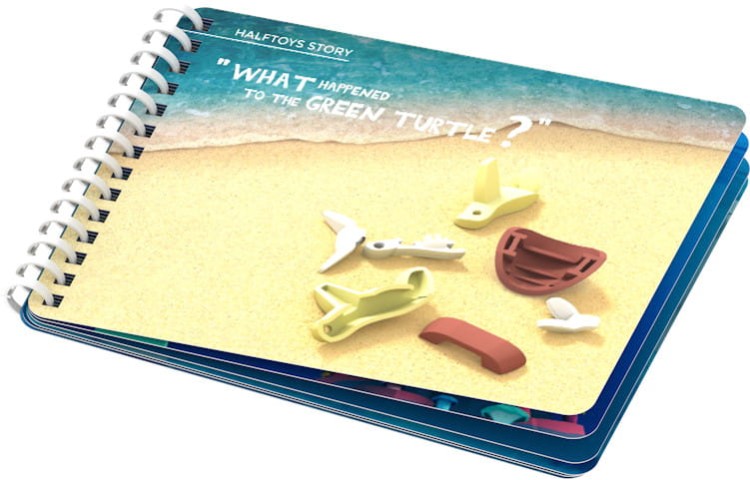 Żółw morski - układanka magnetyczna 3D z książeczką Half Ocean Halftoys 3