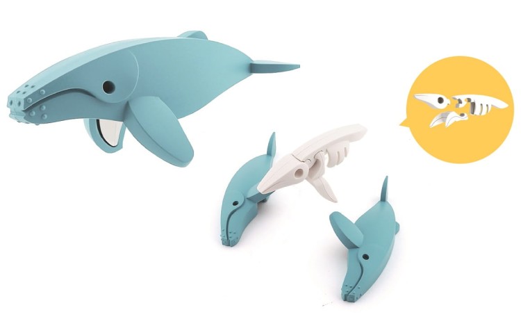 Humbak - układanka magnetyczna 3D z książeczką  Half Ocean Halftoys