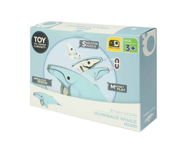 Humbak - układanka magnetyczna 3D z książeczką  Half Ocean Halftoys 2