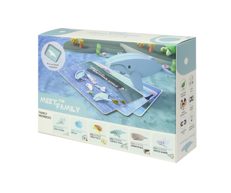 Humbak - układanka magnetyczna 3D z książeczką  Half Ocean Halftoys 3