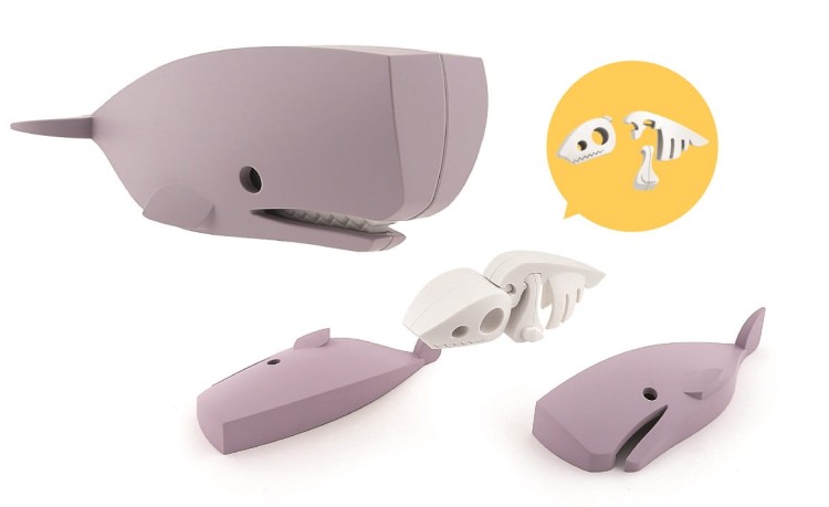 Wieloryb - układanka magnetyczna 3D z książeczką Half Ocean Halftoys