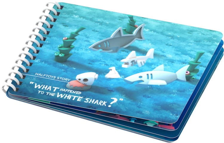 Wieloryb - układanka magnetyczna 3D z książeczką Half Ocean Halftoys 2