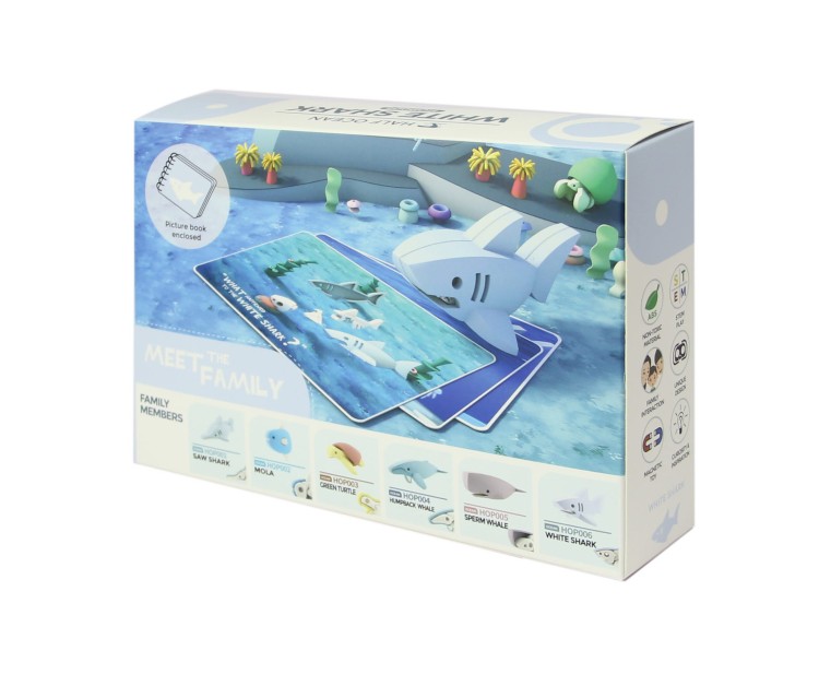 Wieloryb - układanka magnetyczna 3D z książeczką Half Ocean Halftoys 4
