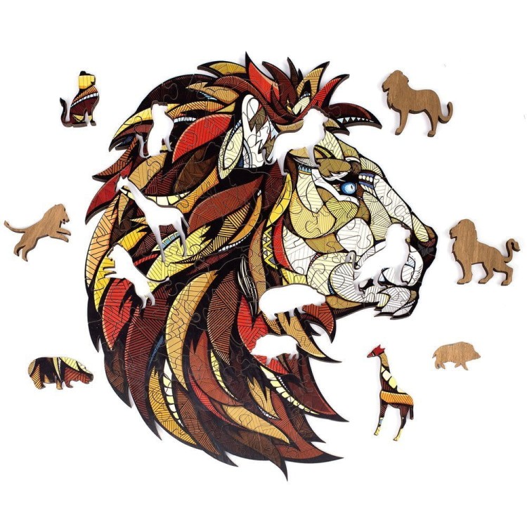 Drewniane puzzle konturowe 3D EWA Eco-Wood-Art - Lew